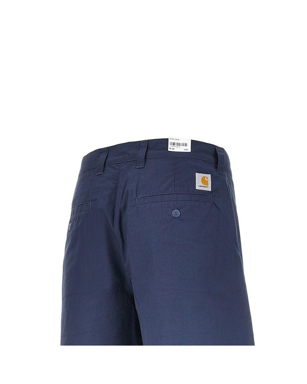 Carhartt Blue 'Calder' Cotton-Blend Shorts for men