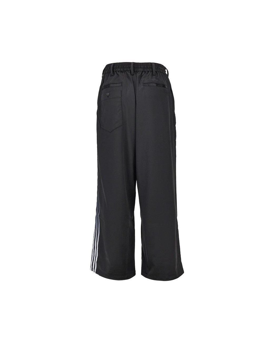 Y-3 Black Gradient 3 Stripes Satin Track Pants for men