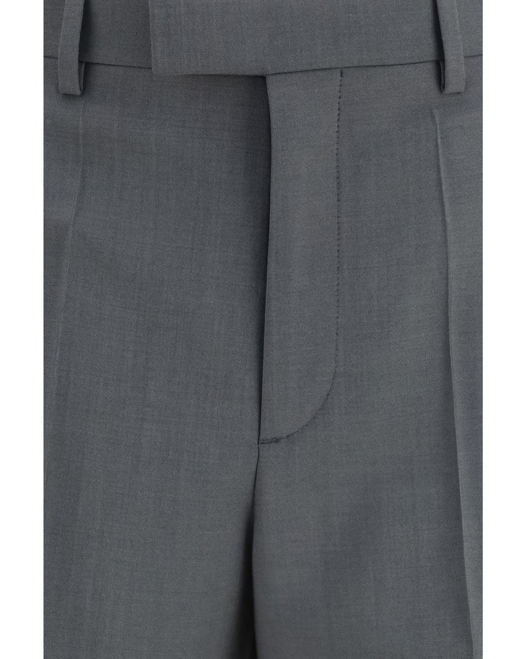Valentino Gray Tailored Wool-Mohair Pants