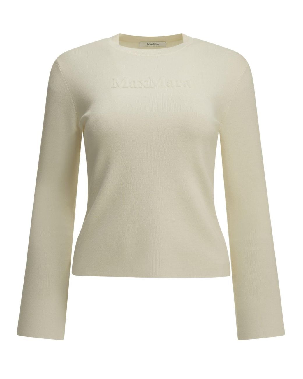 Max Mara Natural Round-Neck T-Shirt Made Of Virgin Wool