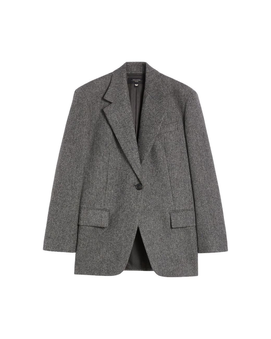 Weekend by Maxmara Gray Tronto Virgin Wool Blazer