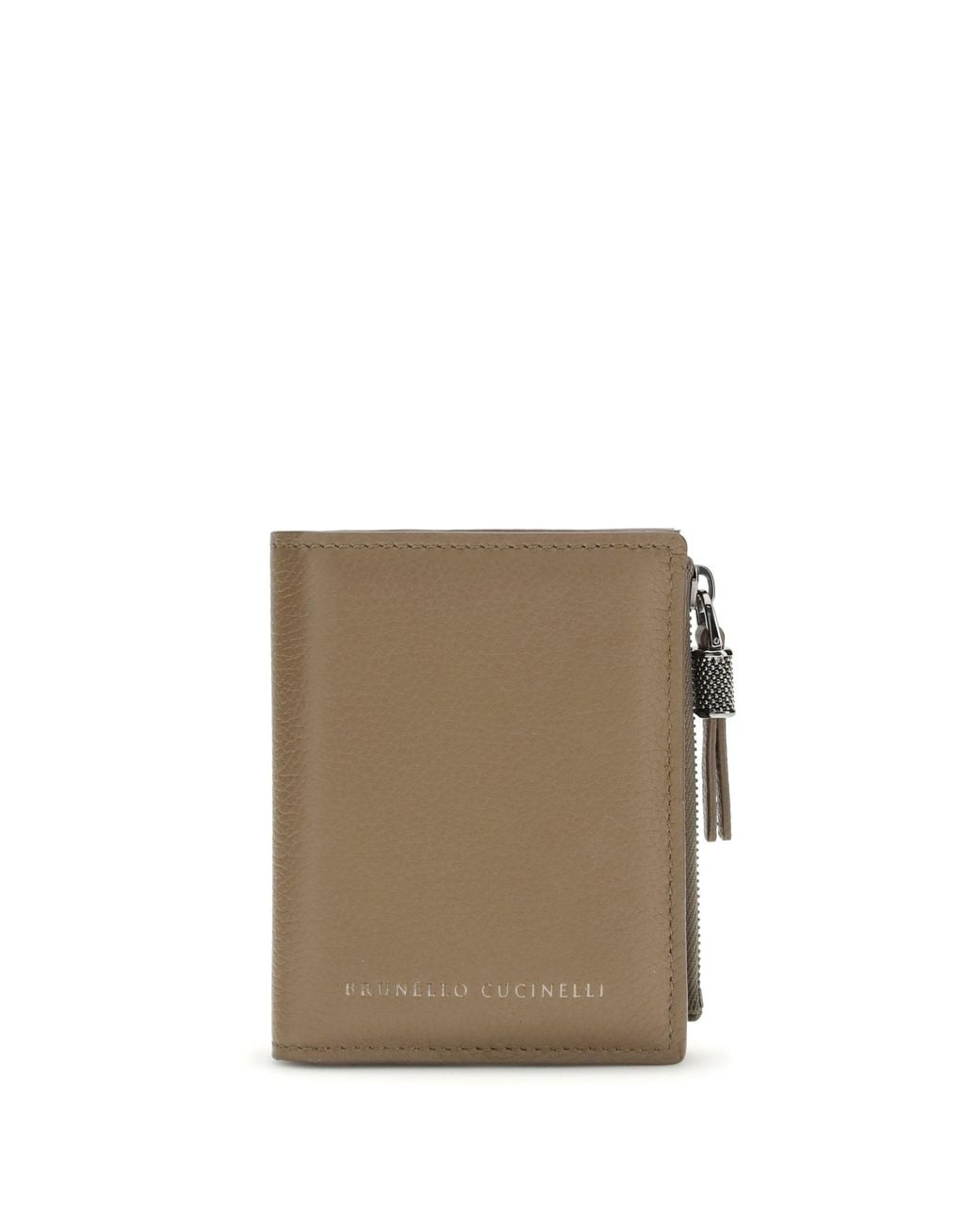 Brunello Cucinelli Natural Leather Wallet With Zip