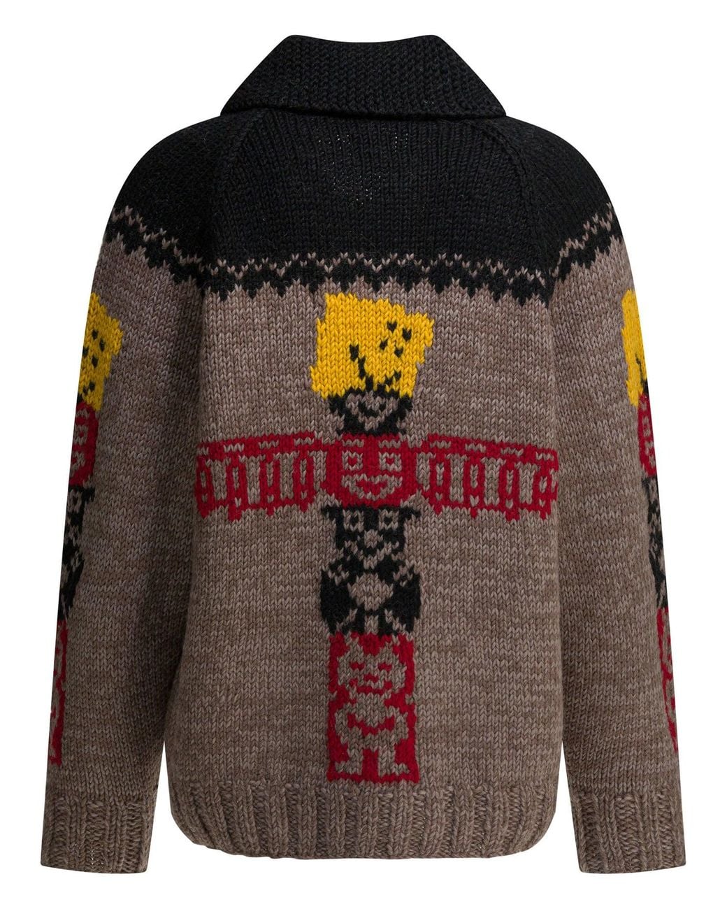 Kapital Black Peckish Totem Pole Zippered Sweater for men