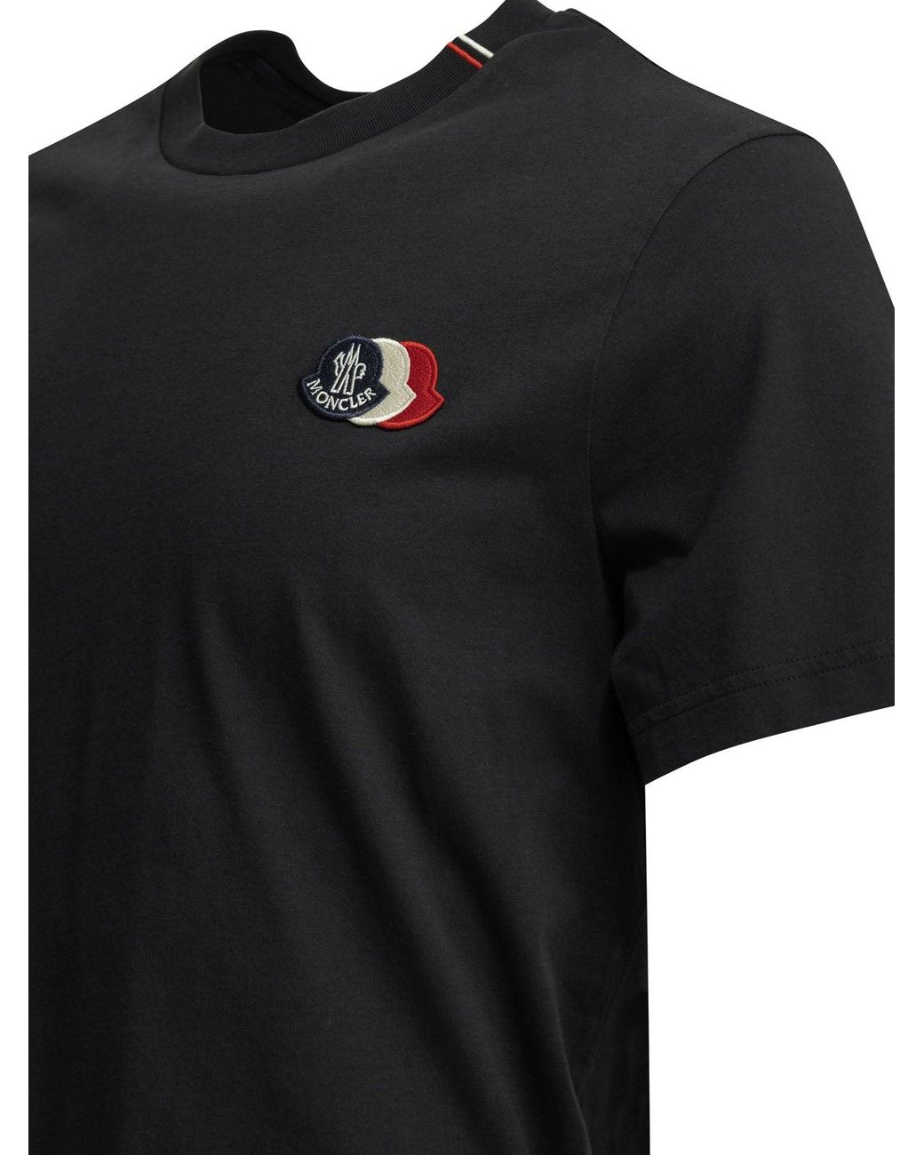 Moncler Black Crew-Neck T-Shirt for men