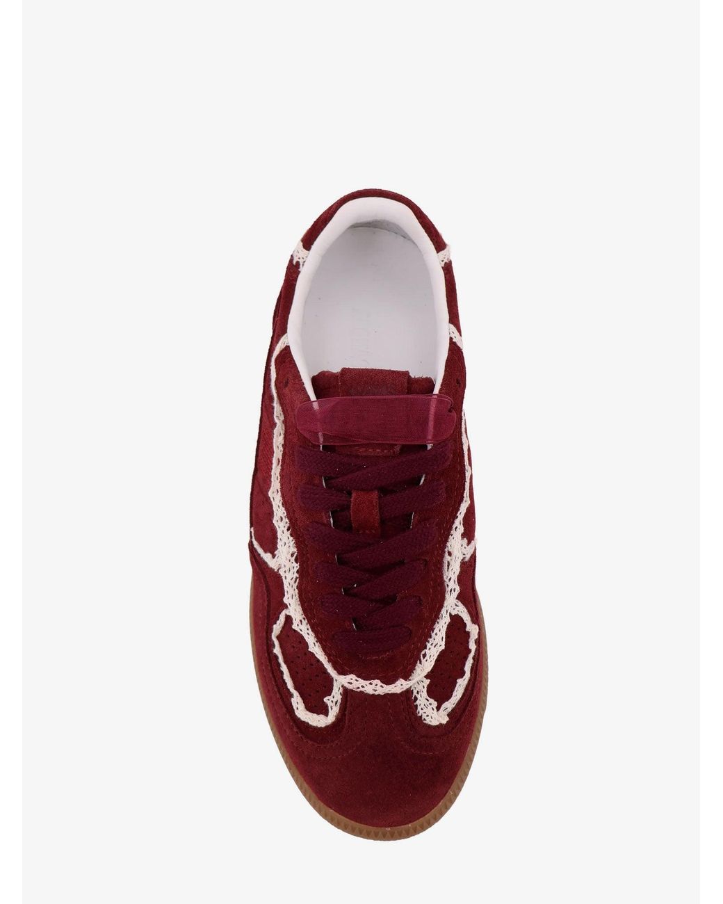 Alohas Red Crochet Suede Sneakers