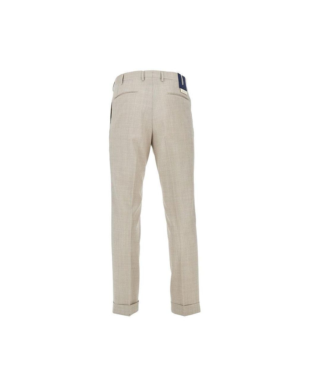 Santaniello Natural 'Corice Rima' Wool Pants for men