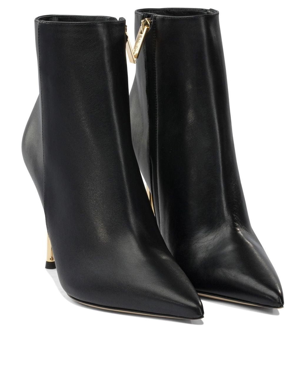 Ninalilou Black Laelen Calf Leather Heeled Ankle Boots