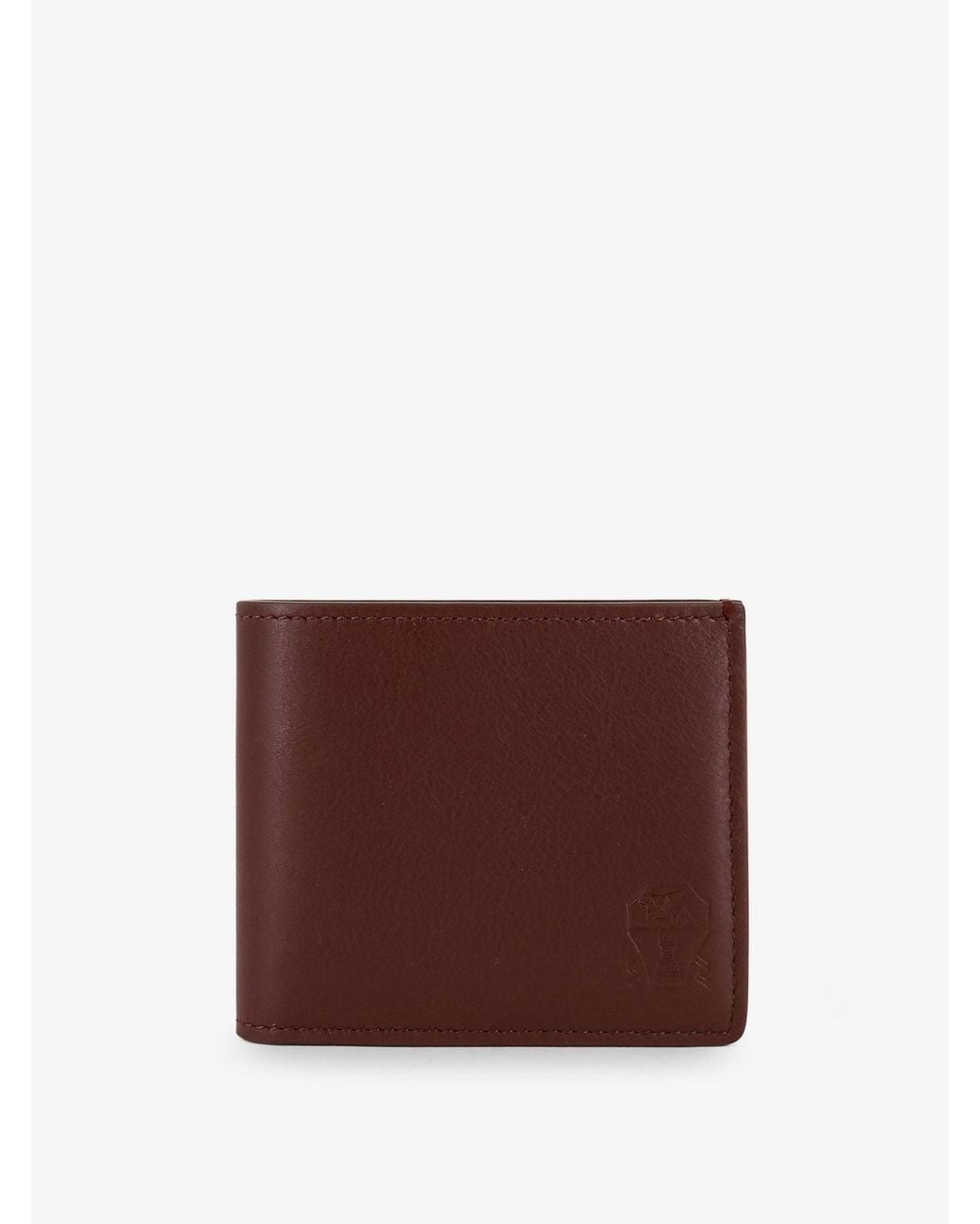 Brunello Cucinelli Purple Hammered Leather Wallet With Engraved Logo for men