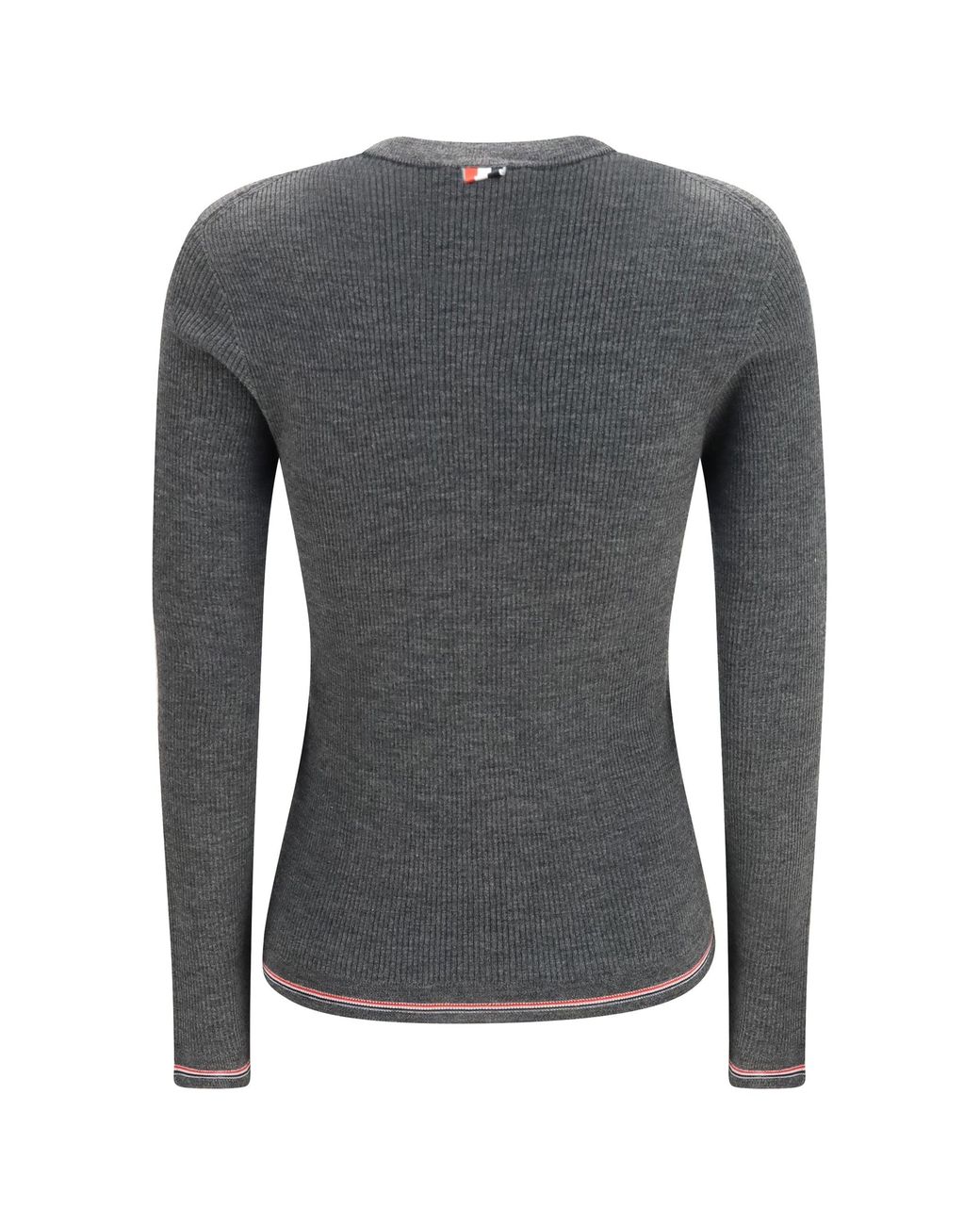 Thom Browne Gray Ribbed Merino Wool Cardigan
