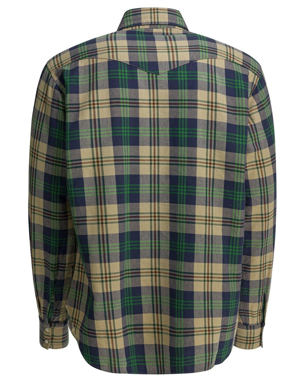 Kapital Green Columbia-Check Husky Western Shirt for men