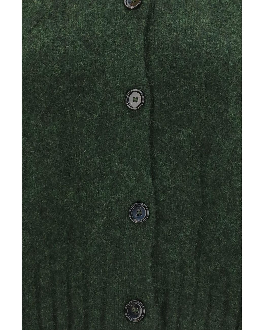 Allude Green Cashmere And Silk Sweater With Buttons