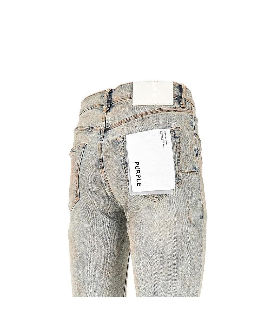 Purple Brand Gray Mud Distressed P001 Skinny Jeans for men