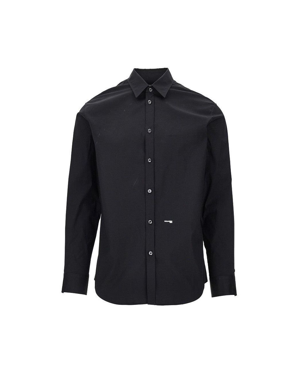 DSquared² Blue Stretch Cotton Shirt for men