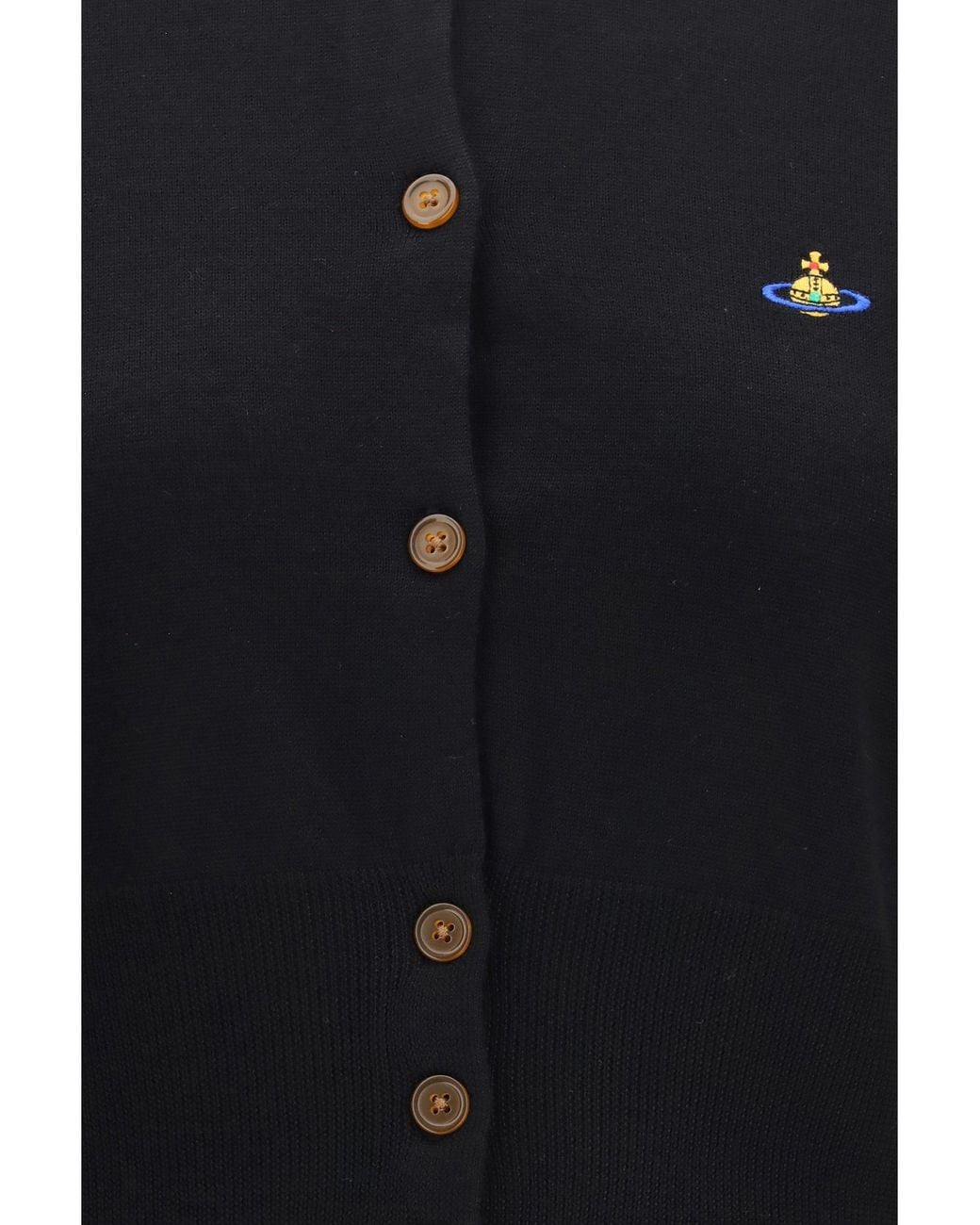 Vivienne Westwood Black Bea Cropped Wool Cardigan