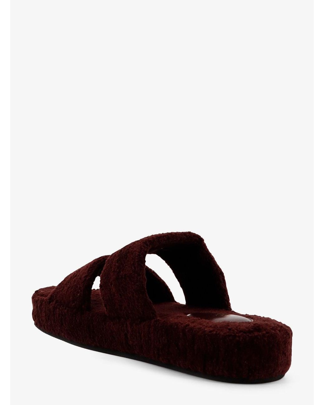 Céline Brown Triomphe Fur Shearling Slides