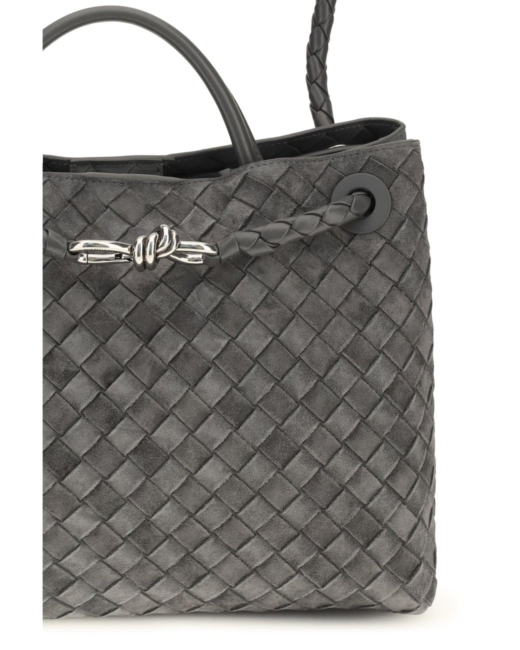 Bottega Veneta Gray Medium Andiamo Handbag