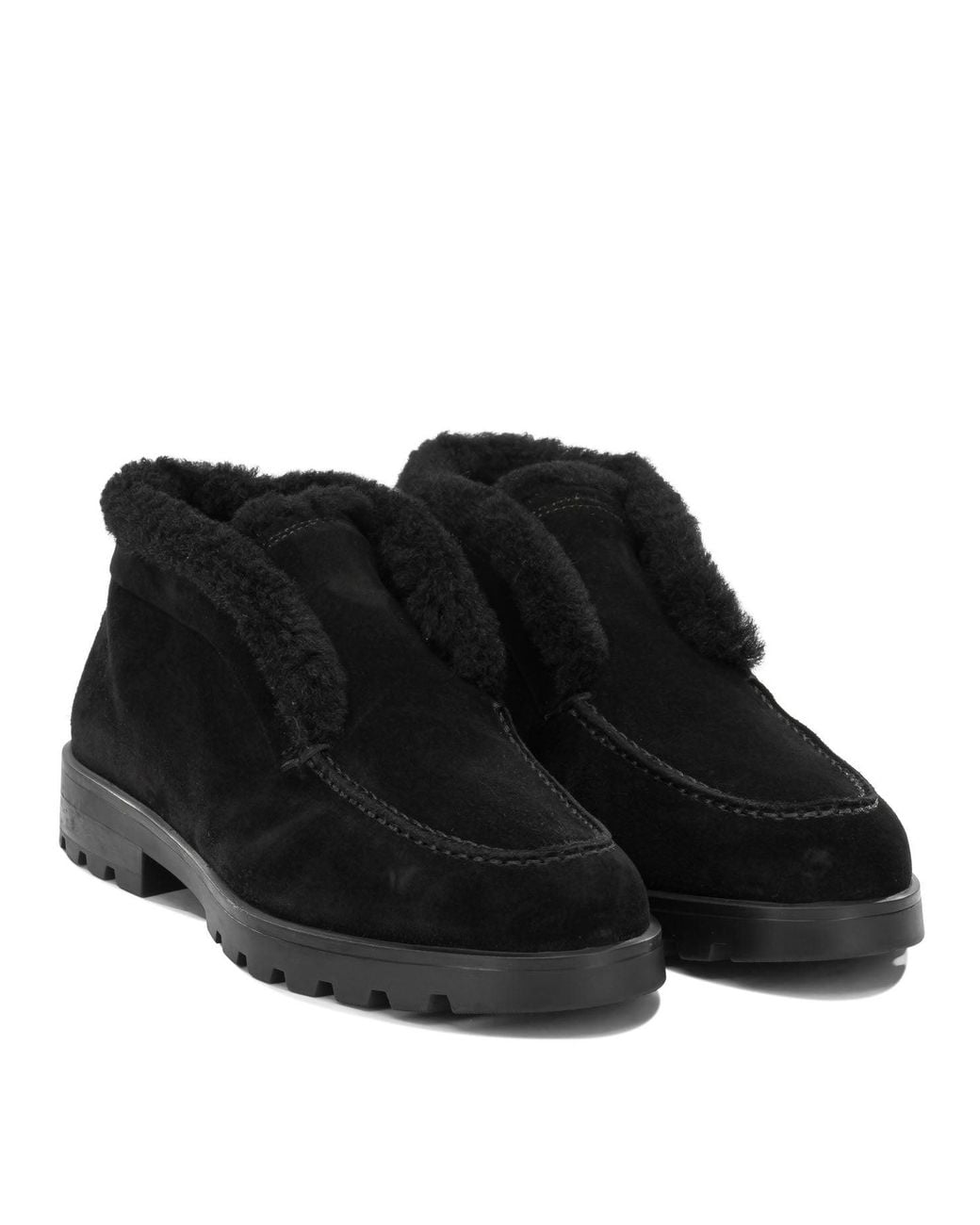 Santoni Black Desert Loafers