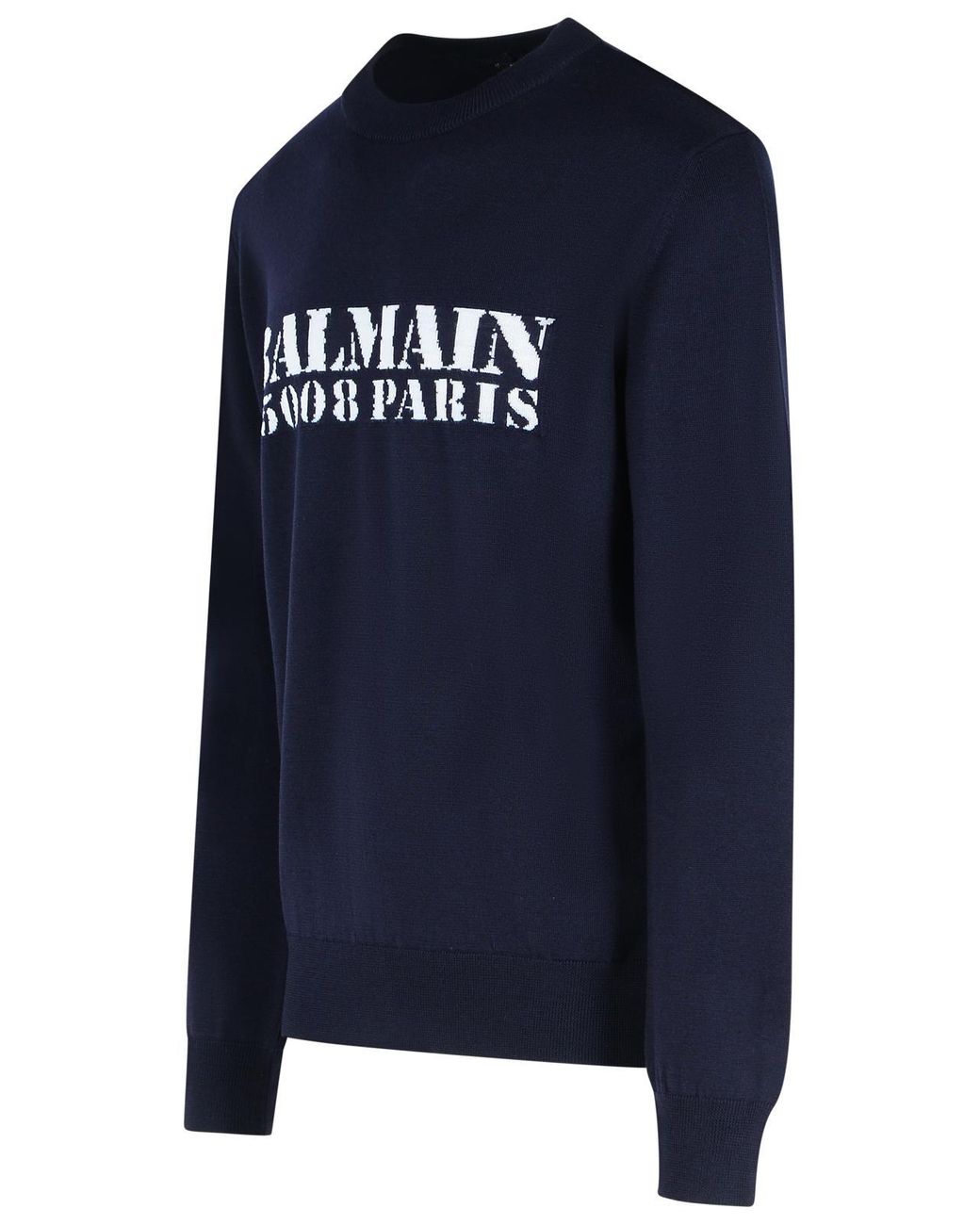 Balmain Blue Merino Wool Sweater for men