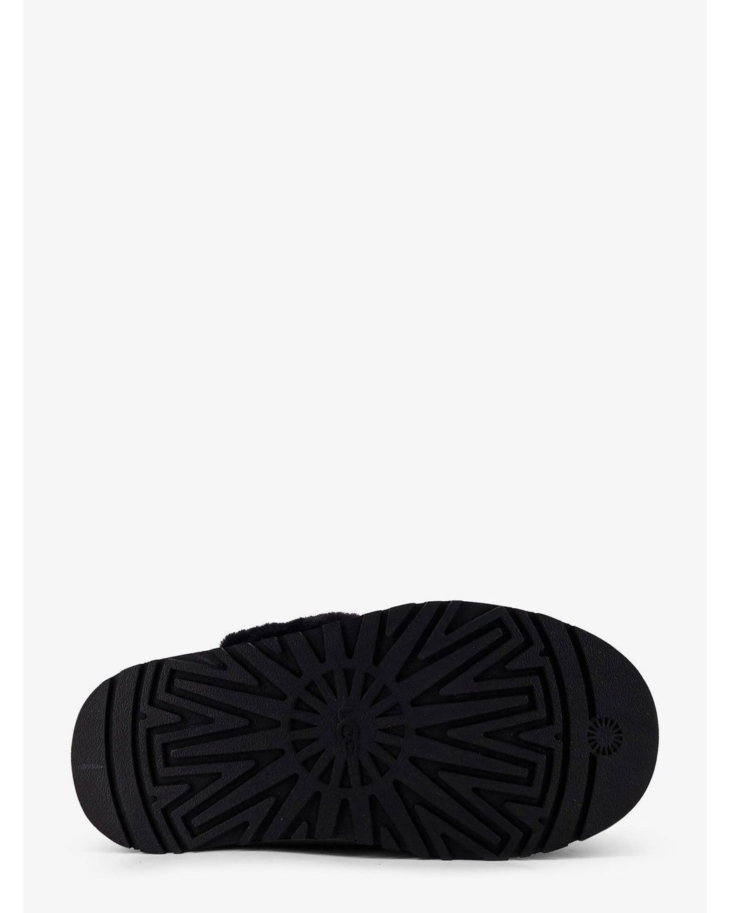 Ugg Black Funkette Suede And Sheepskin Platform Slippers