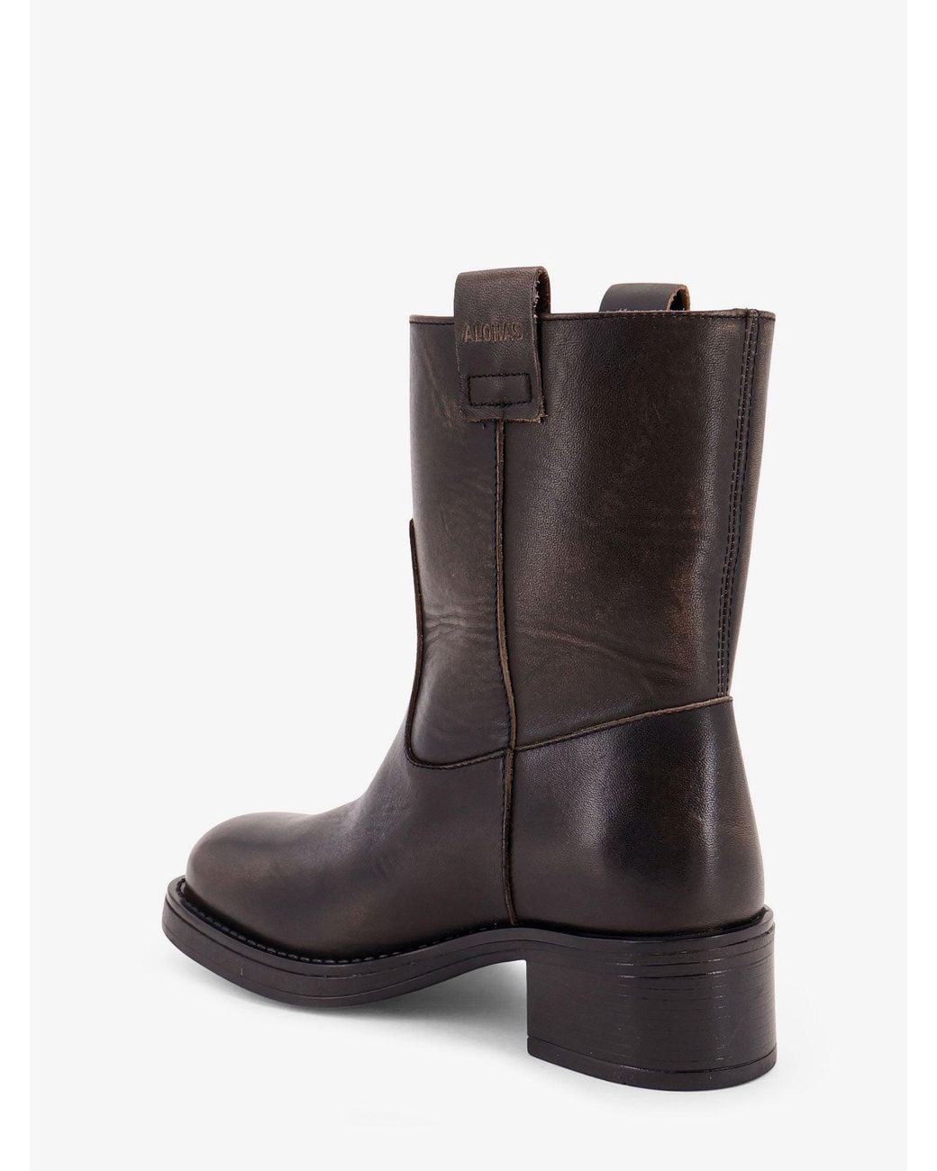Alohas Black Rajan Leather Ankle Boots