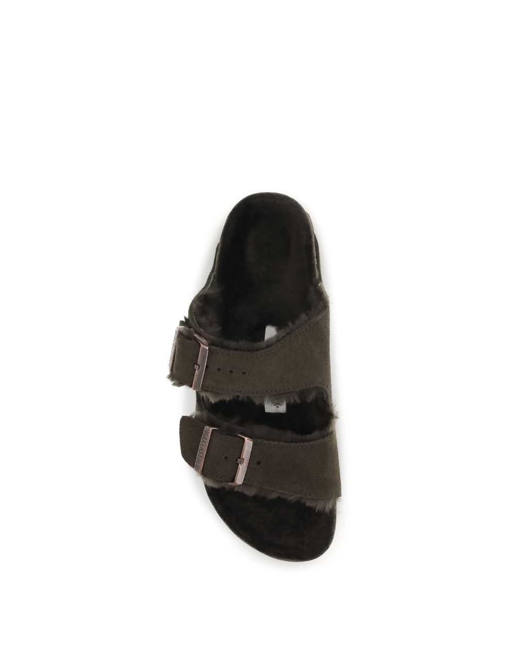Birkenstock Black Arizona Shearling Sandals Mocca