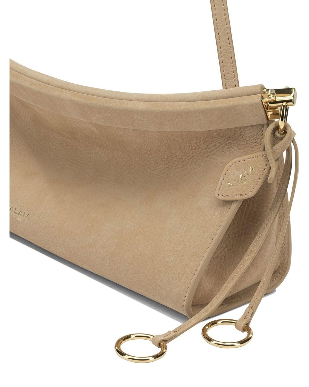Alaïa Natural Alaia "Le Click East West" Medium Shoulder Bag