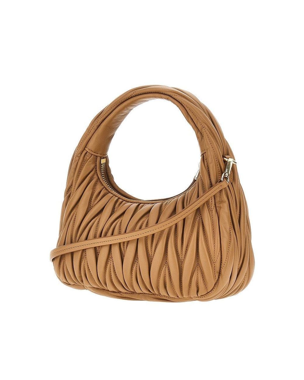 Miu Miu Brown Small Miu Wander Hobo Bag