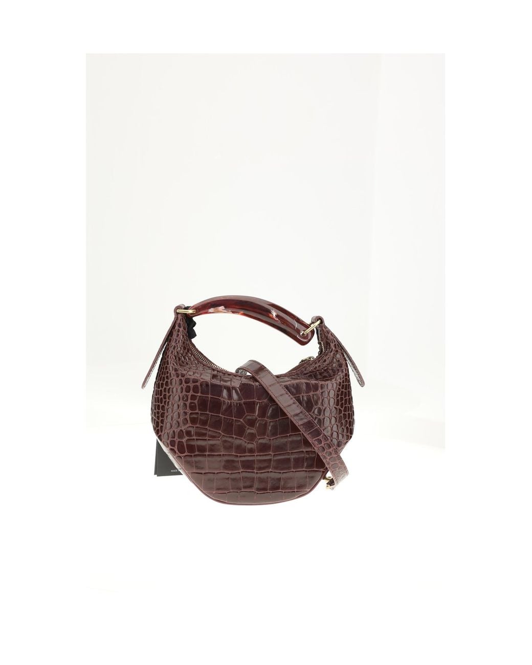 VISONA White Bengala Shoulder Bag Bordeaux