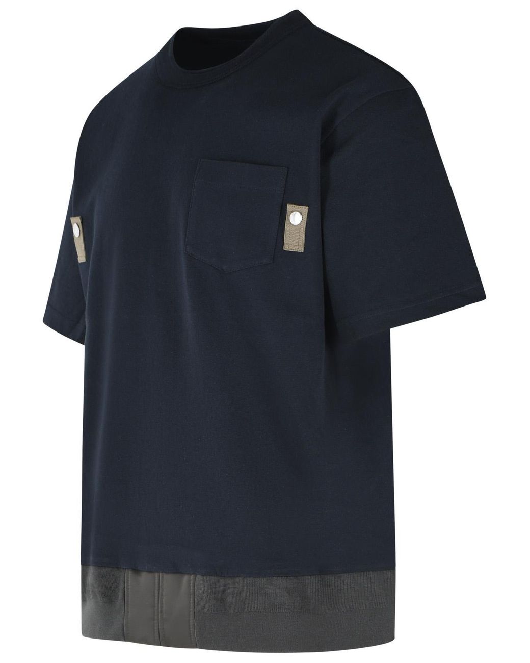 Sacai Blue Cotton T-Shirt for men