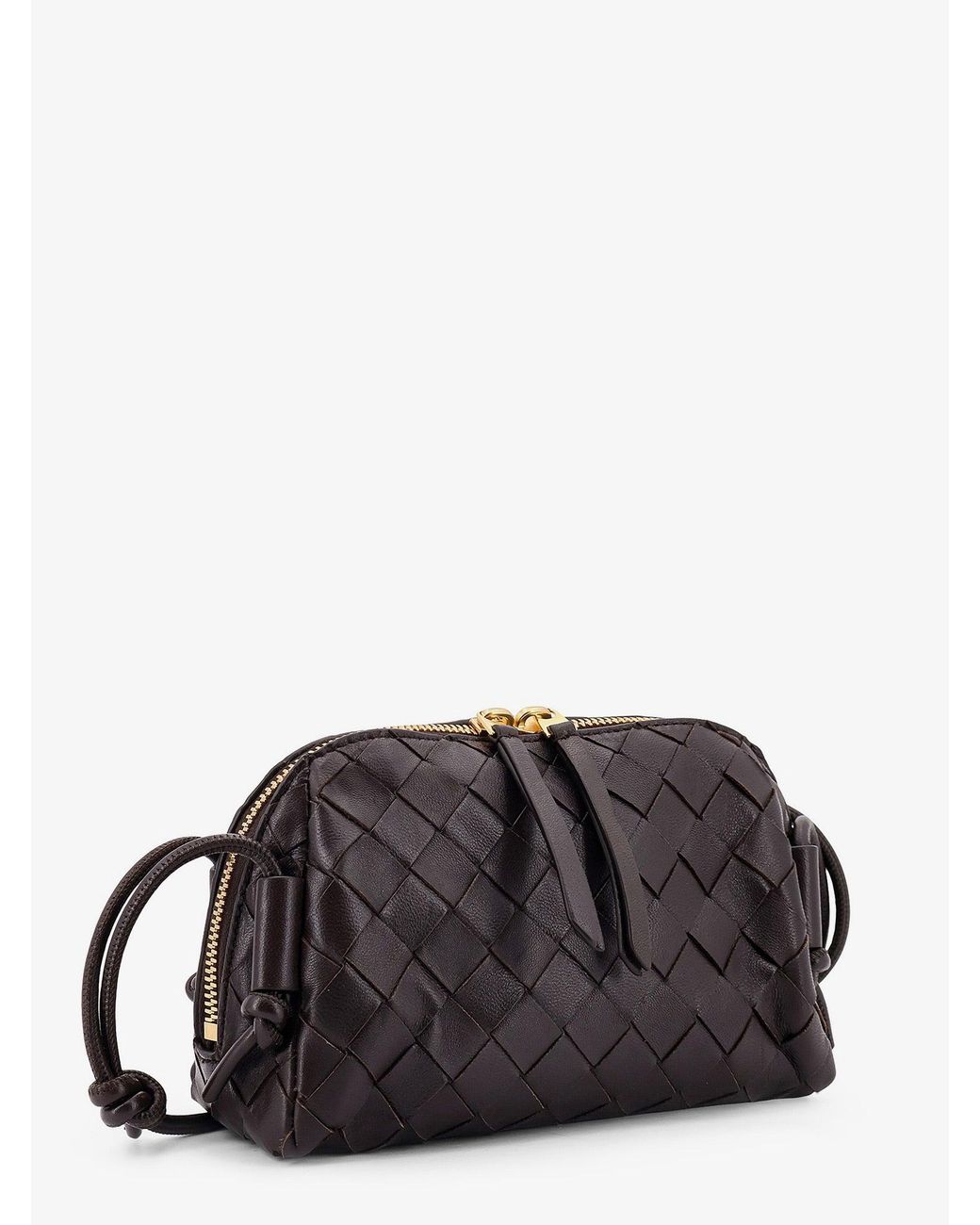 Bottega Veneta Black Leather Clutch With Intrecciato Concert Motif