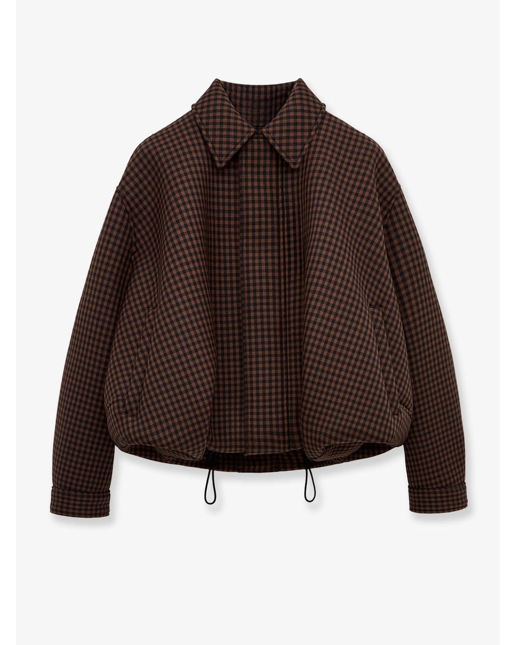 Loewe Brown Wool Jacket With Checked Pattern for men
