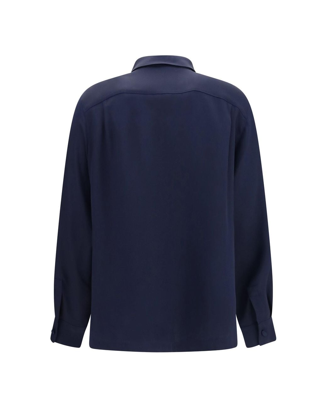 Max Mara Blue Geranio Crepe De Chine Shirt