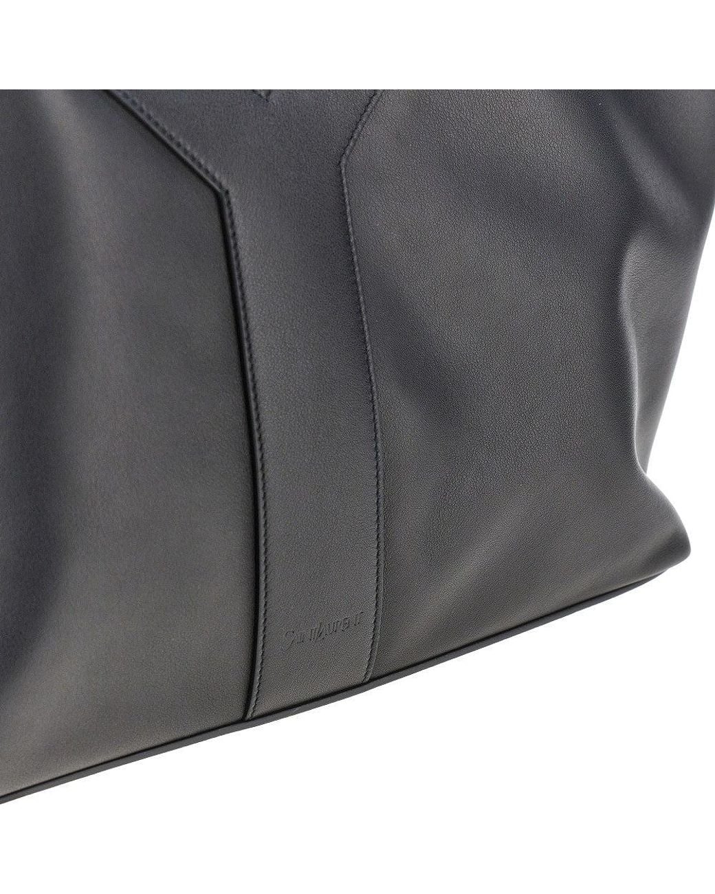 Saint Laurent Blue Leather Small 'Y' Tote Bag