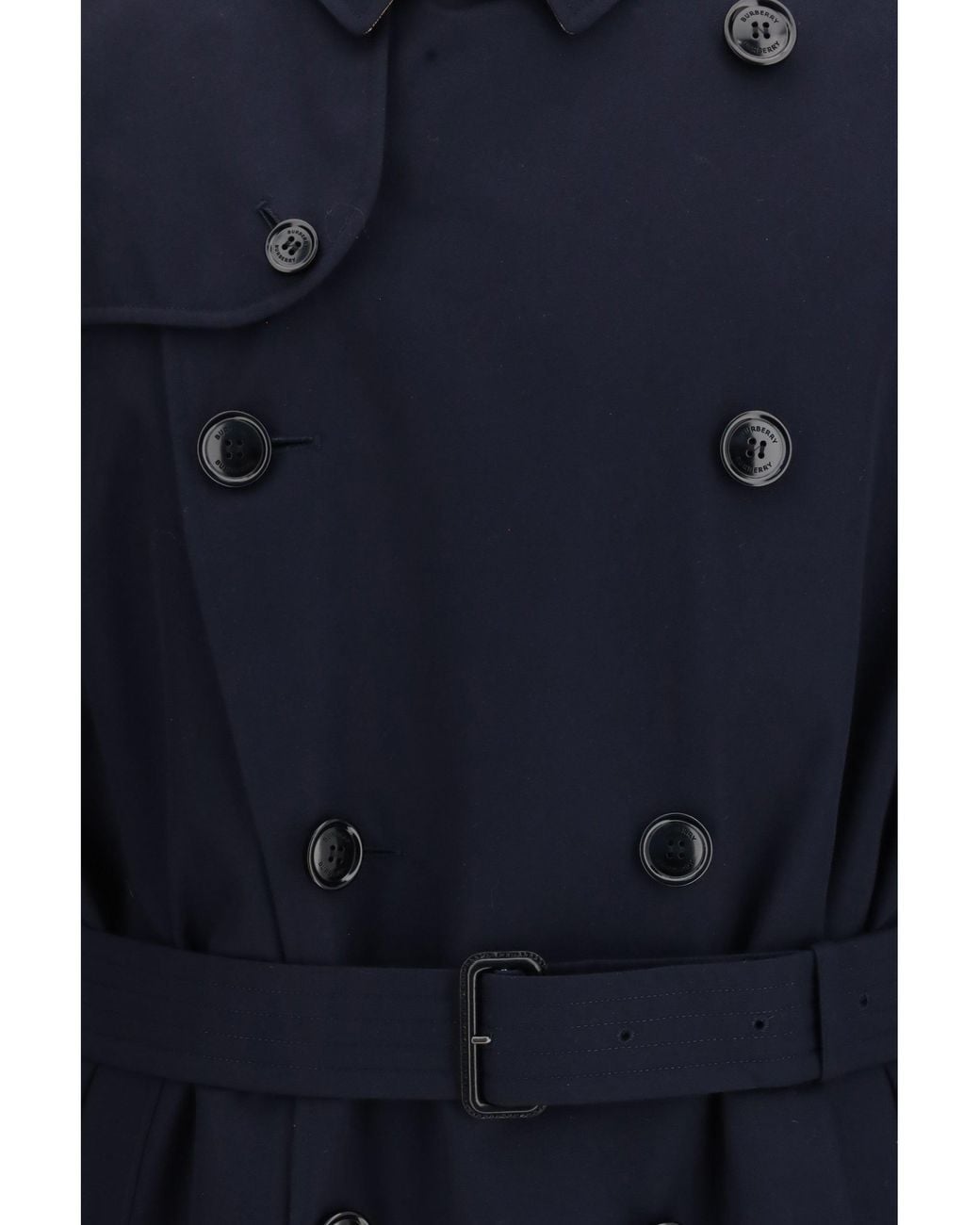 Burberry Blue Double-Breasted Belted Trench Coat for men