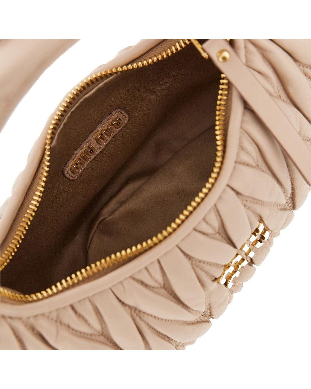 Miu Miu Natural Small Miu Wander Hobo Bag