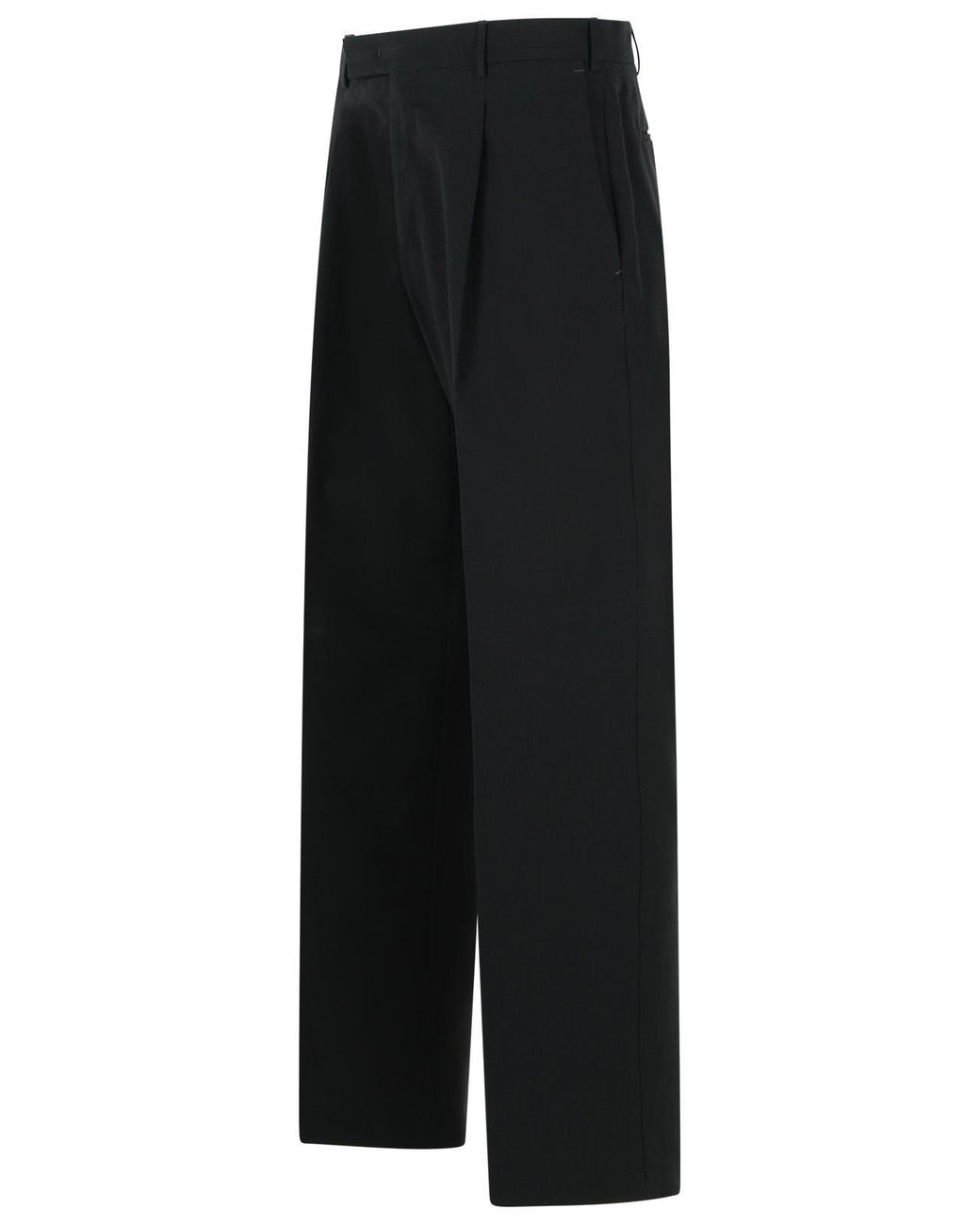 PT01 Black Quindici Virgin Wool Cotton Pants for men