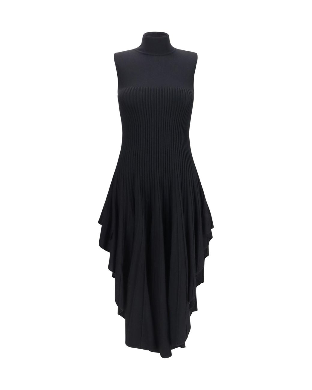 Alaïa Blue Alaïa 3D Sculpted Knit Pointed Dress