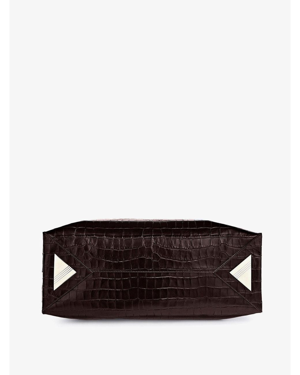 The Attico Brown La Passeggiata Medium Leather Shoulder Bag With Croco Effect