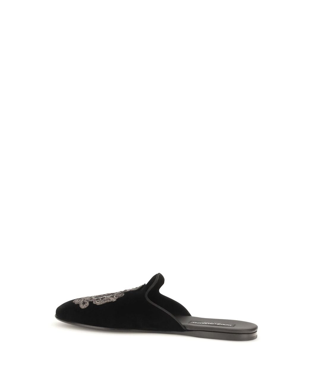 Dolce & Gabbana Black Dolce & Gabbana Velvet Slippers for men