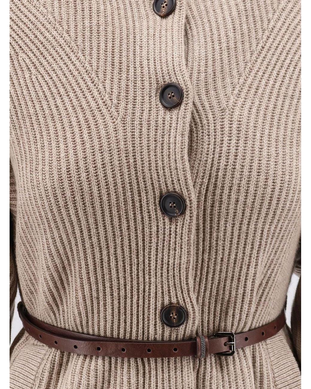 Brunello Cucinelli Natural Wool, Cashmere, And Silk Blend Cardigan