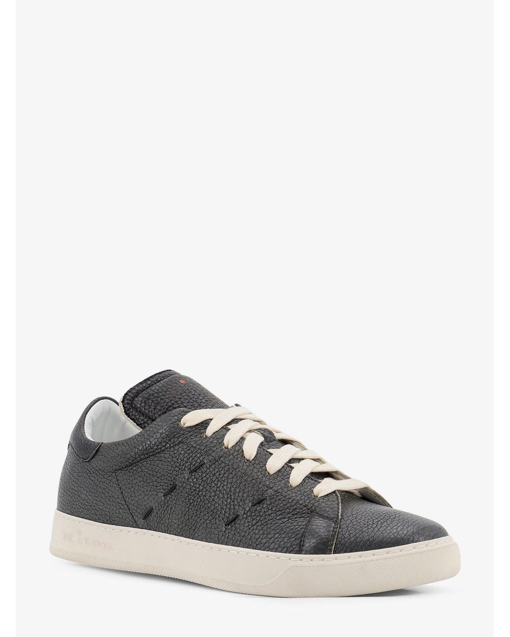 Kiton White Leather Sneakers for men