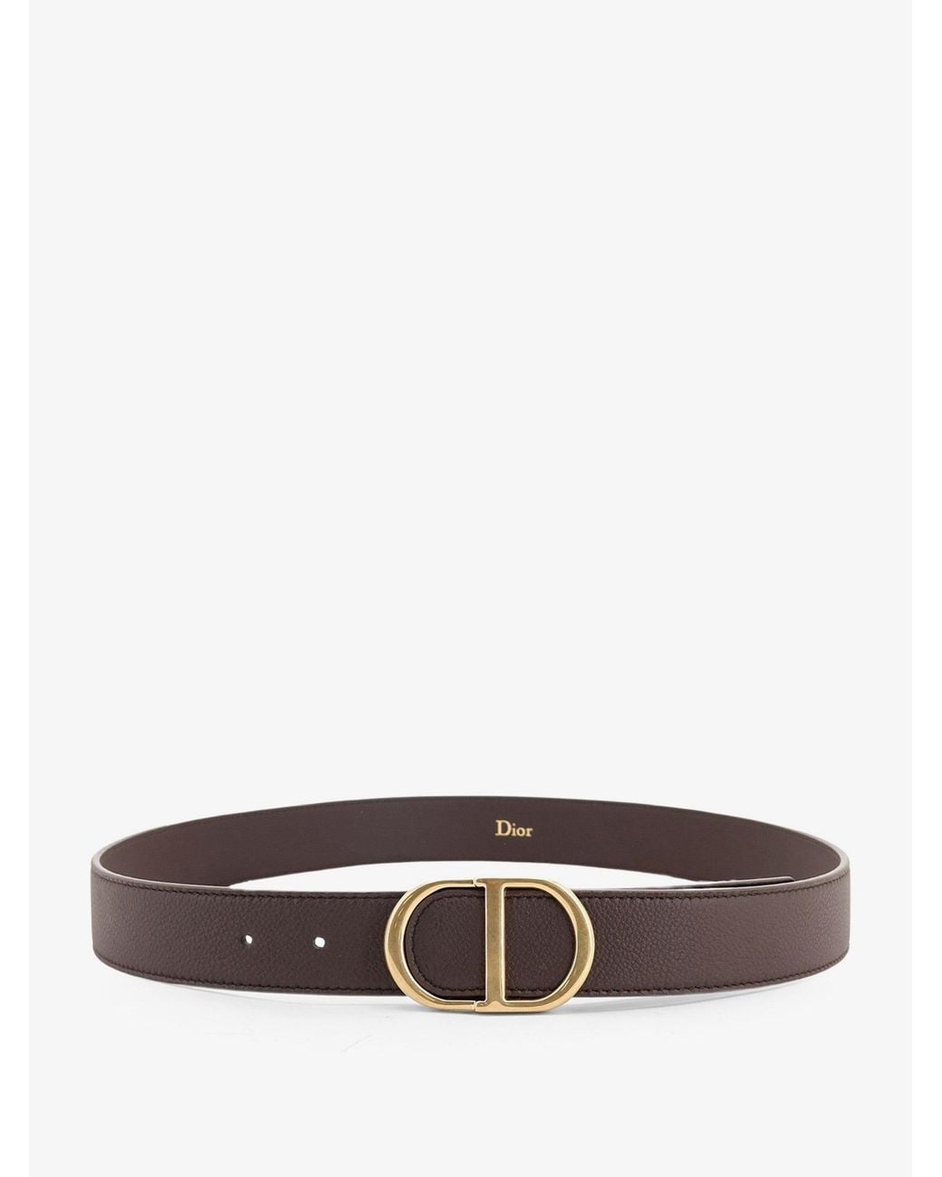 Dior White Grained Calfskin Belt Dark for men
