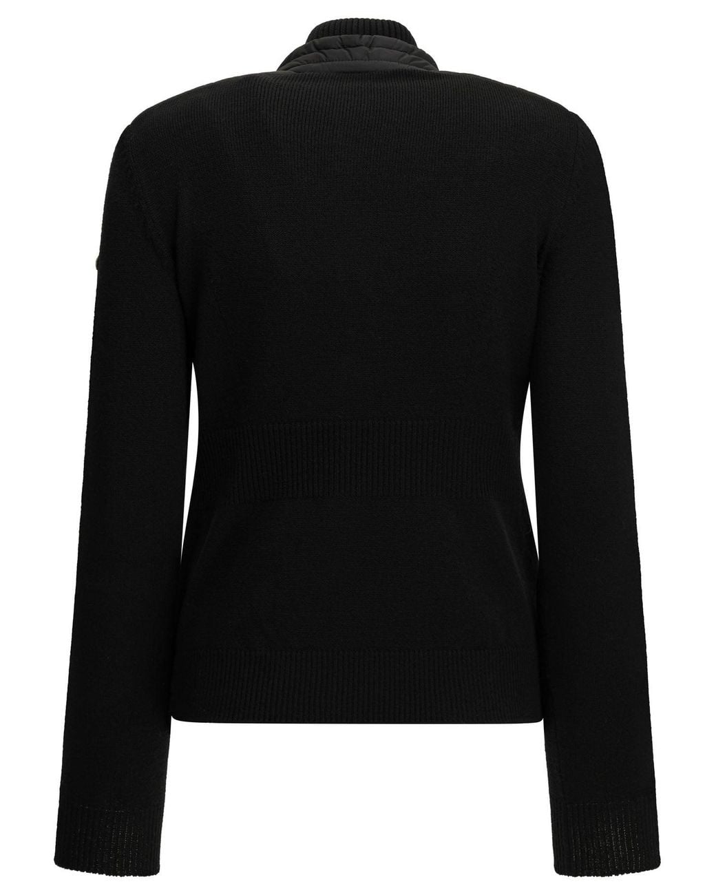 Moncler Black Padded Wool Cardigan