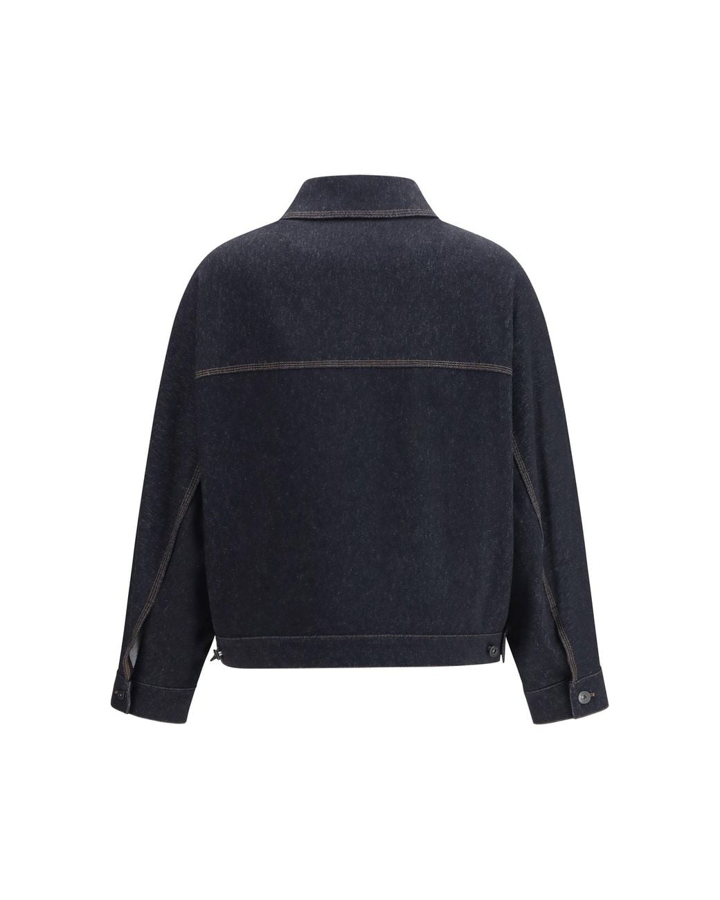 Max Mara Pure Blue Denim Print Jersey Jacket Blu Marino