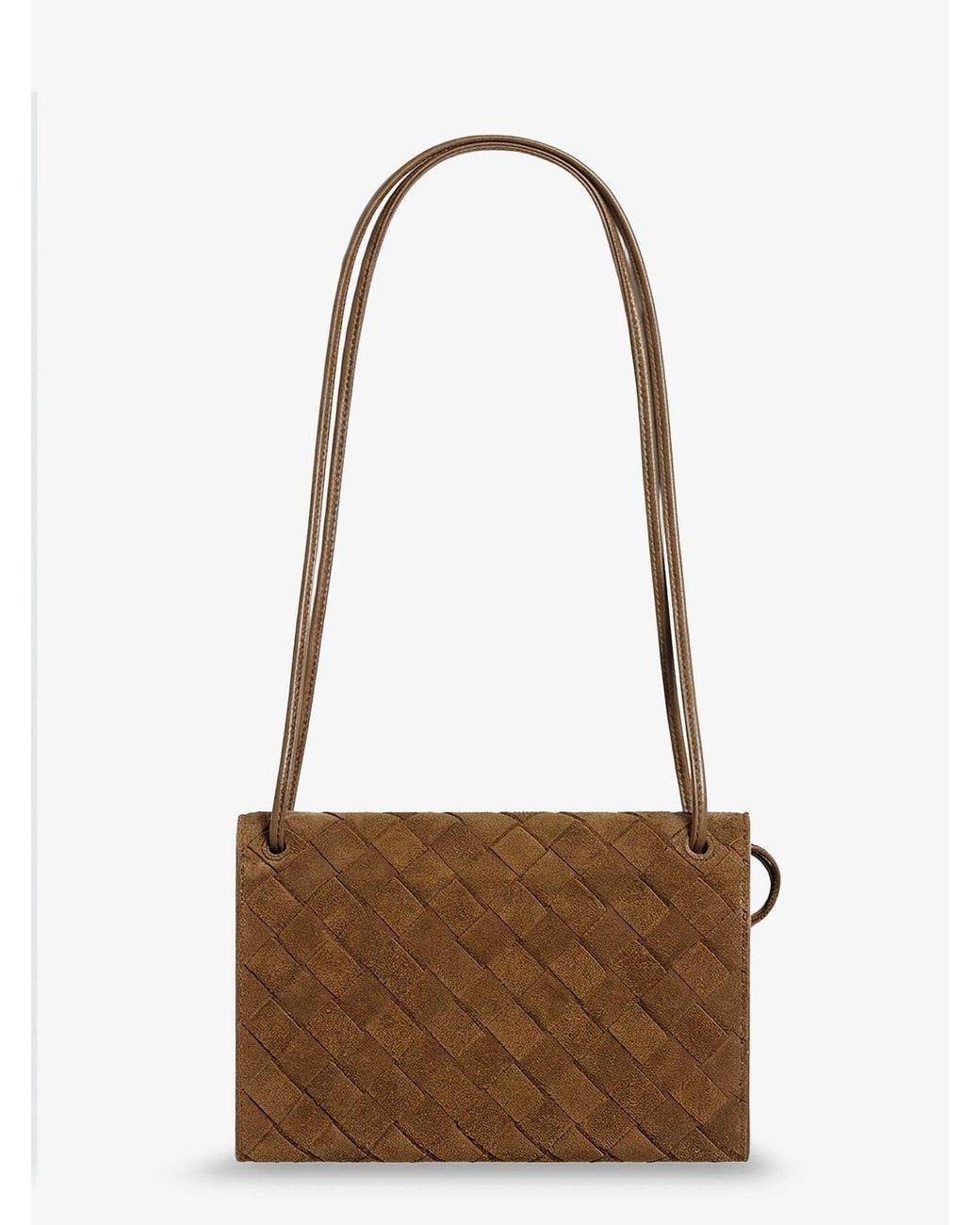 Bottega Veneta White Pochette Andiamo Suede Crossbody Bag