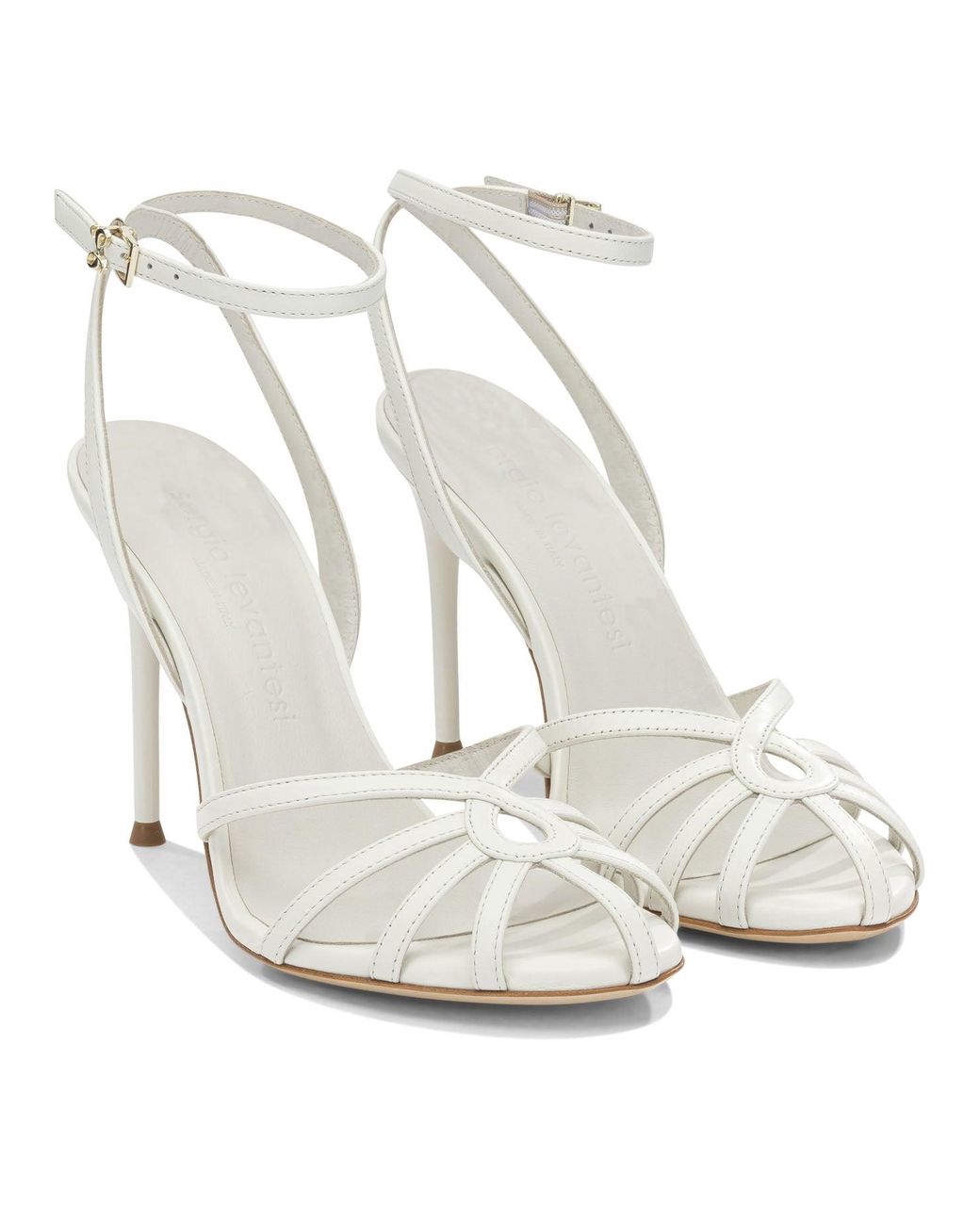 Sergio Levantesi White Leather Sandals