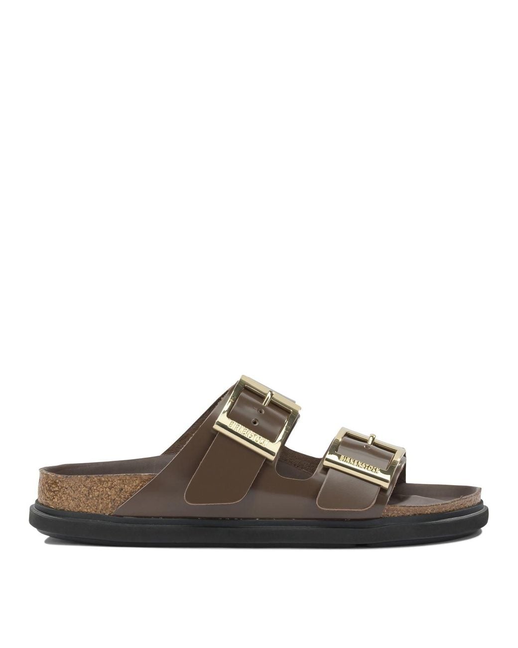 Birkenstock Brown "Arizona Droplet Buckle" Low Sandals