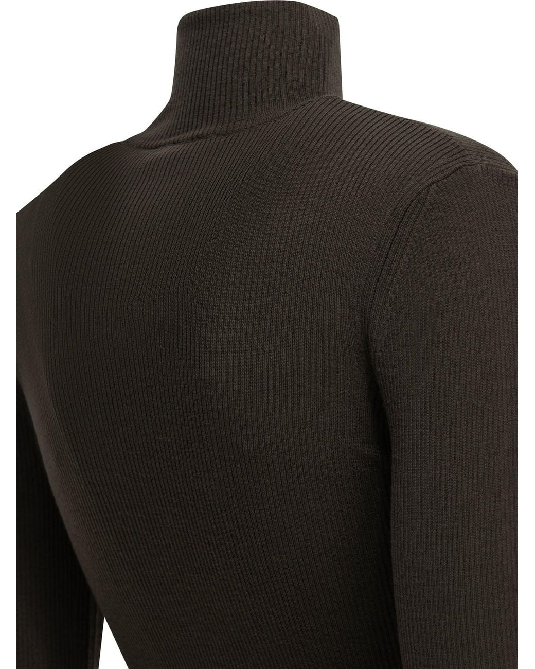 Max Mara Black Virgin Wool Turtleneck Sweater