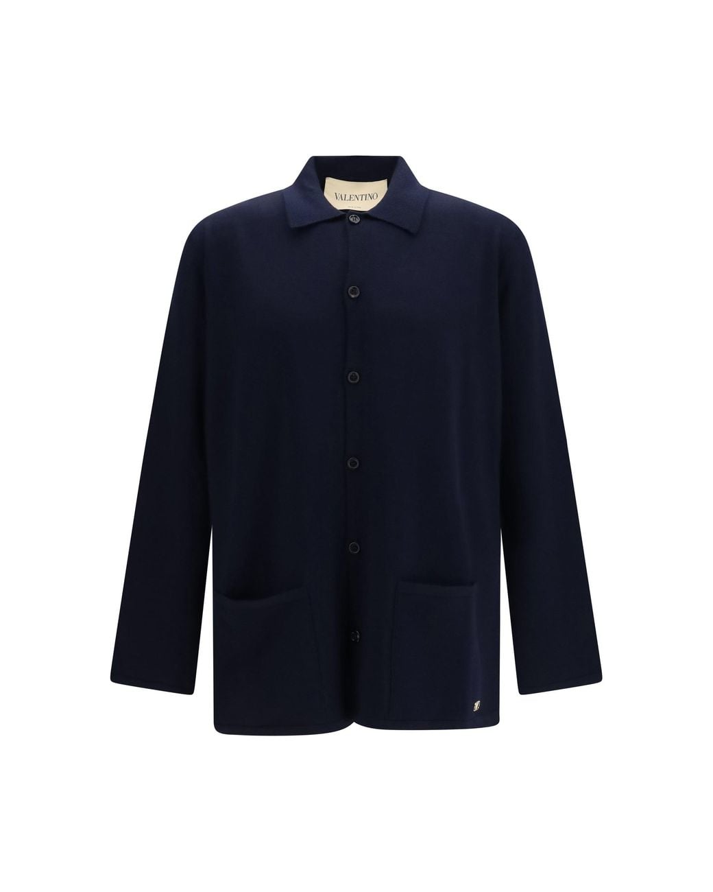 Valentino Blue Wool Cardigan With Vlogo for men