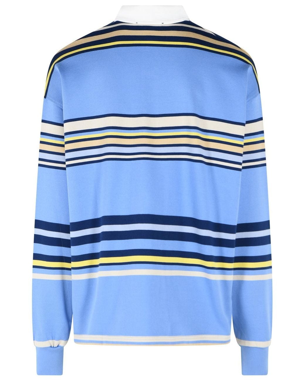 Amiri Blue 'Striped' Cotton Polo Shirt for men